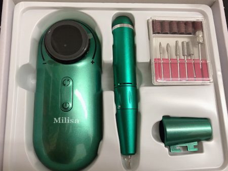 Milisa electric nail polisher, 30000rpm professional rechargeable nail drill kit, with 2000mAh mobile power bank portable electric acrylic nail tool, used for exfoliating, grinding and polishing nail machine, Fashion